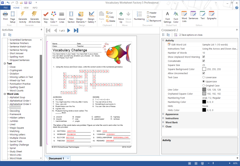 Vocabulary Worksheet Maker for Teachers | Schoolhouse Technologies