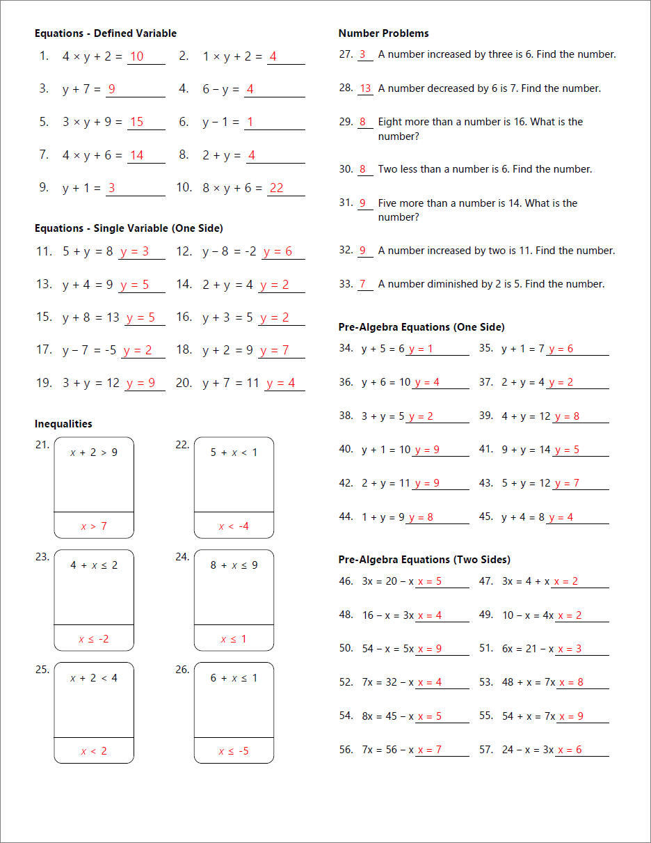 math problems worksheet generator